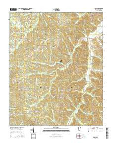 Dumas Mississippi Current topographic map, 1:24000 scale, 7.5 X 7.5 Minute, Year 2015