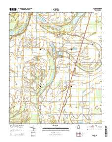 Dundee Mississippi Current topographic map, 1:24000 scale, 7.5 X 7.5 Minute, Year 2015