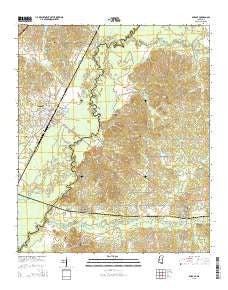 Durant Mississippi Current topographic map, 1:24000 scale, 7.5 X 7.5 Minute, Year 2015