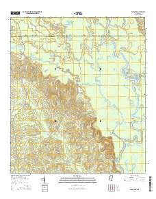 Easen Hill Mississippi Current topographic map, 1:24000 scale, 7.5 X 7.5 Minute, Year 2015