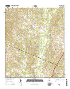 Ebenezer Mississippi Current topographic map, 1:24000 scale, 7.5 X 7.5 Minute, Year 2015
