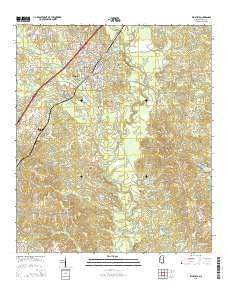 Ellisville Mississippi Current topographic map, 1:24000 scale, 7.5 X 7.5 Minute, Year 2015