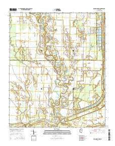 Fishhook Lake Mississippi Current topographic map, 1:24000 scale, 7.5 X 7.5 Minute, Year 2015