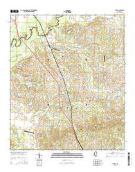 Flora Mississippi Current topographic map, 1:24000 scale, 7.5 X 7.5 Minute, Year 2015