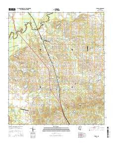 Flora Mississippi Current topographic map, 1:24000 scale, 7.5 X 7.5 Minute, Year 2015