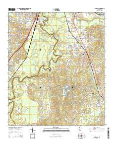 Florence Mississippi Current topographic map, 1:24000 scale, 7.5 X 7.5 Minute, Year 2015
