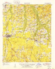 Forest Mississippi Historical topographic map, 1:62500 scale, 15 X 15 Minute, Year 1952