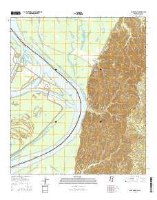 Fort Adams Mississippi Current topographic map, 1:24000 scale, 7.5 X 7.5 Minute, Year 2015