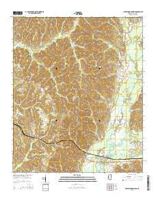 Greenwood Springs Mississippi Current topographic map, 1:24000 scale, 7.5 X 7.5 Minute, Year 2015