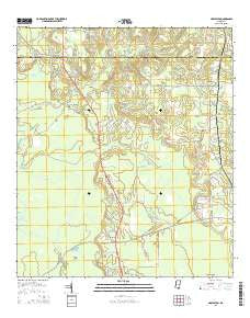 Harleston Mississippi Current topographic map, 1:24000 scale, 7.5 X 7.5 Minute, Year 2015