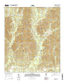 Harrisville Mississippi Current topographic map, 1:24000 scale, 7.5 X 7.5 Minute, Year 2015