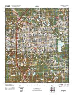 Hattiesburg Mississippi Historical topographic map, 1:24000 scale, 7.5 X 7.5 Minute, Year 2012