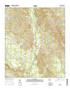 Hebron Mississippi Current topographic map, 1:24000 scale, 7.5 X 7.5 Minute, Year 2015