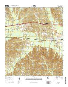 Hickory Mississippi Current topographic map, 1:24000 scale, 7.5 X 7.5 Minute, Year 2015