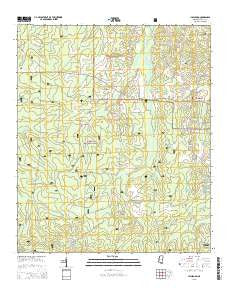 Hillsboro Mississippi Current topographic map, 1:24000 scale, 7.5 X 7.5 Minute, Year 2015