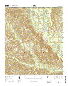 Hot Coffee Mississippi Current topographic map, 1:24000 scale, 7.5 X 7.5 Minute, Year 2015