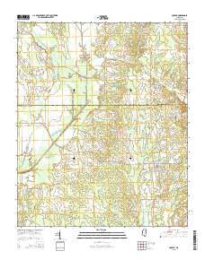 Houlka Mississippi Current topographic map, 1:24000 scale, 7.5 X 7.5 Minute, Year 2015