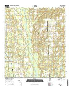 Hurley Mississippi Current topographic map, 1:24000 scale, 7.5 X 7.5 Minute, Year 2015