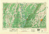 Jackson Mississippi Historical topographic map, 1:250000 scale, 1 X 2 Degree, Year 1955