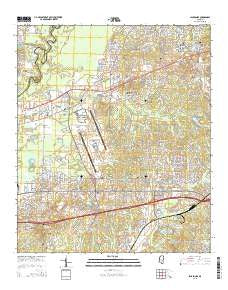 Jackson SE Mississippi Current topographic map, 1:24000 scale, 7.5 X 7.5 Minute, Year 2015