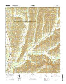 Keownville Mississippi Current topographic map, 1:24000 scale, 7.5 X 7.5 Minute, Year 2015