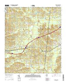 Kewanee Mississippi Current topographic map, 1:24000 scale, 7.5 X 7.5 Minute, Year 2015