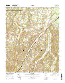 Lamar Mississippi Current topographic map, 1:24000 scale, 7.5 X 7.5 Minute, Year 2015
