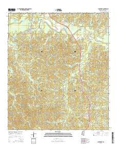 Laneheart Mississippi Current topographic map, 1:24000 scale, 7.5 X 7.5 Minute, Year 2015