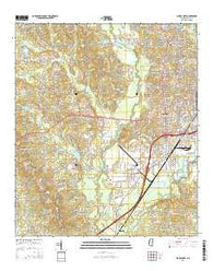 Laurel West Mississippi Current topographic map, 1:24000 scale, 7.5 X 7.5 Minute, Year 2015