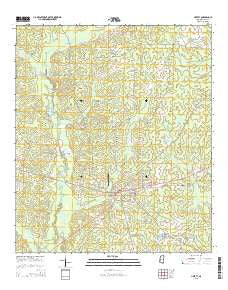 Liberty Mississippi Current topographic map, 1:24000 scale, 7.5 X 7.5 Minute, Year 2015