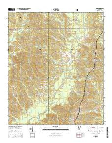 Louin Mississippi Current topographic map, 1:24000 scale, 7.5 X 7.5 Minute, Year 2015