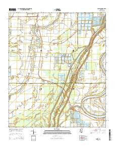 Louise Mississippi Current topographic map, 1:24000 scale, 7.5 X 7.5 Minute, Year 2015