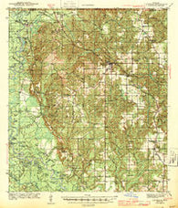 Lucedale Mississippi Historical topographic map, 1:62500 scale, 15 X 15 Minute, Year 1943