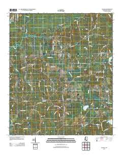 McAfee Mississippi Historical topographic map, 1:24000 scale, 7.5 X 7.5 Minute, Year 2012