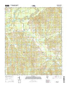 McAfee Mississippi Current topographic map, 1:24000 scale, 7.5 X 7.5 Minute, Year 2015