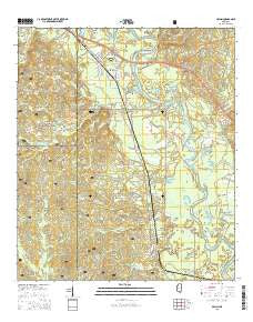 McLain Mississippi Current topographic map, 1:24000 scale, 7.5 X 7.5 Minute, Year 2015