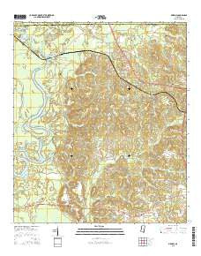 Merrill Mississippi Current topographic map, 1:24000 scale, 7.5 X 7.5 Minute, Year 2015