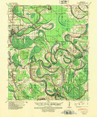 Mileston Mississippi Historical topographic map, 1:62500 scale, 15 X 15 Minute, Year 1940
