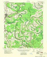 Mileston Mississippi Historical topographic map, 1:62500 scale, 15 X 15 Minute, Year 1954
