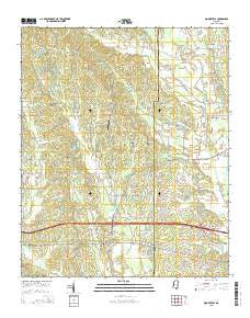 Mooreville Mississippi Current topographic map, 1:24000 scale, 7.5 X 7.5 Minute, Year 2015