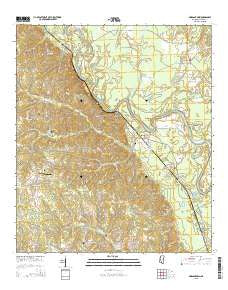 Morgantown Mississippi Current topographic map, 1:24000 scale, 7.5 X 7.5 Minute, Year 2015
