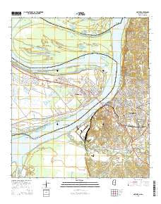 Natchez Mississippi Current topographic map, 1:24000 scale, 7.5 X 7.5 Minute, Year 2015