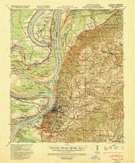 Natchez Mississippi Historical topographic map, 1:62500 scale, 15 X 15 Minute, Year 1939