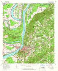 Natchez Mississippi Historical topographic map, 1:62500 scale, 15 X 15 Minute, Year 1965
