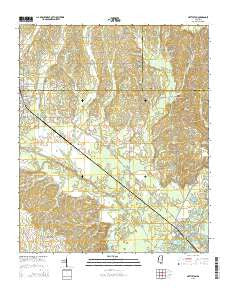 Nettleton Mississippi Current topographic map, 1:24000 scale, 7.5 X 7.5 Minute, Year 2015
