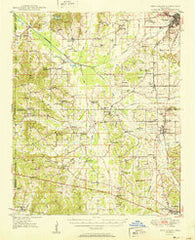 New Albany Mississippi Historical topographic map, 1:62500 scale, 15 X 15 Minute, Year 1951