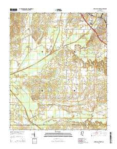 New Albany West Mississippi Current topographic map, 1:24000 scale, 7.5 X 7.5 Minute, Year 2015