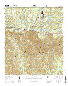 New Augusta Mississippi Current topographic map, 1:24000 scale, 7.5 X 7.5 Minute, Year 2015