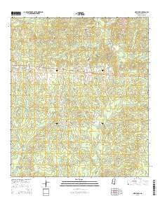 Newtonia Mississippi Current topographic map, 1:24000 scale, 7.5 X 7.5 Minute, Year 2015