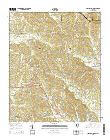 Northeast Pontotoc Mississippi Current topographic map, 1:24000 scale, 7.5 X 7.5 Minute, Year 2015